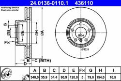 ATE Disc frana ATE 24.0136-0110.1 - automobilus