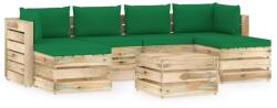 vidaXL Set mobilier cu perne, 7 piese, lemn verde tratat 3074716