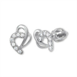 Soliter Brilio Fülbevalók fehér aranyból Szív kristályokkal 239 001 00583 07