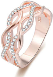 Beneto Rózsaszín aranyozott ezüst gyűrű cirkóniákkal AGG333 52 mm