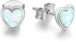 Beneto Ezüst szív fülbevaló opálos kristályokkal AGUP1185