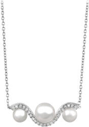 Silver Cat Lenyűgöző ezüst nyaklánc cirkóniákkal és gyöngy SC340
