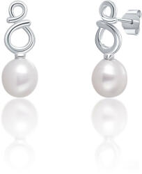 JwL Luxury Pearls Gyengéd ezüst fülbevaló valódi fehér gyöngyökkel JL0683 - vivantis