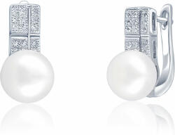 JwL Luxury Pearls Gyönyörű fülbevalók valódi gyönggyel és cirkónium kövekkel JL0644
