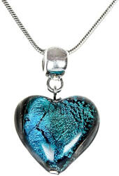 Lampglas Rendkívüli Turquoise Heart nyaklánc Lampglas gyönggyel, tiszta ezüst NLH5 - vivantis
