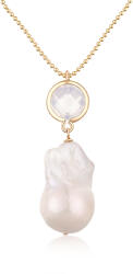 JwL Luxury Pearls Hosszú acél nyaklánc igazi barokk mega gyönggyel JL0710 - vivantis