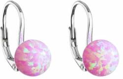 Evolution Group Csillogó ezüst fülbevalók szintetikus opállal 11245.3 pink - vivantis