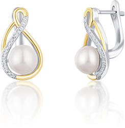 JwL Luxury Pearls Elegáns bicolor fülbevaló valódi gyöngyökkel JL0721 - vivantis