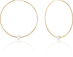 JwL Luxury Pearls Karika aranyozott fülbevaló fehér igazgyönggyel JL0639 - vivantis