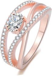 Beneto Rózsaszín aranyozott ezüst gyűrű cirkóniákkal AGG331 50 mm