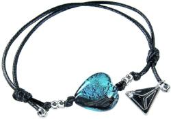 Lampglas Kivételes karkötő tiszta ezüsttel Turquoise Heart Lampglas gyönggyel BLH5