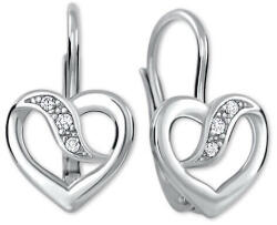 Soliter Brilio Fehér arany fülbevalók szerelmes kristályokkal 239 001 00910 07