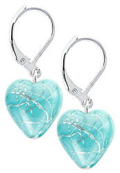 Lampglas Türkiz fülbevaló Turquoise Caress Lampglas gyönggyel ELH12, tiszta ezüst