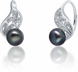 JwL Luxury Pearls Luxus ezüst fülbevaló valódi fekete gyönggyel JL0674 - vivantis