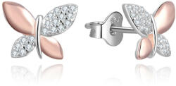 Beneto Ezüst kétszínű fülbevalók pillangó AGUP2614