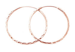 Beneto Divatos aranyozott karika ezüst fülbevaló AGUC2439/SCS-ROSE 4 cm