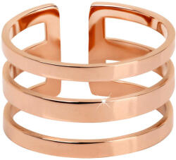 Troli Stílusos rózsaszín aranyozott hármas acél gyűrű - vivantis