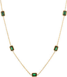 Troli Bájos aranyozott nyaklánc zöld kristályokkal - vivantis