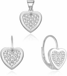MOISS Romantikus ezüst ékszerkészlet Szív S0000272 (medál, fülbevaló)