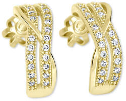 Soliter Brilio Arany félkör alakú fülbevalók kristályokkal 239 001 00978