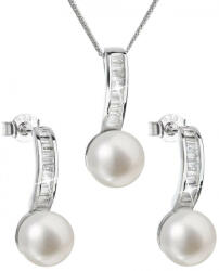 Evolution Group Luxus ezüst készlet valódi gyöngyökkel Pavon 29019.1 (fülbevaló, nyaklánc, medál)