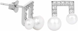 JwL Luxury Pearls Ezüst nyolcad hangjegy fülbevaló igazgyönggyel és cikrónia kővel JL0414