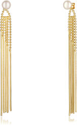 JwL Luxury Pearls Hosszú, aranyozott fülbevalók 2 az 1-ben valódi gyöngyökkel JL0654 - vivantis