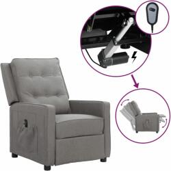 vidaXL Fotoliu rabatabil electric, gri deschis, textil (3098610)