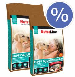 NutraLine Pachet economic: Nutraline Dog Puppy & Junior Maxi, 2 x 12.5 Kg