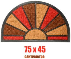  75 х 45 см полукръгла цветна изтривалка за врата с кокосови влакна - слънце (011578)