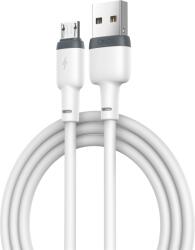 XO NB208 micro USB adatkábel (Fehér) - puha szilikon borítás