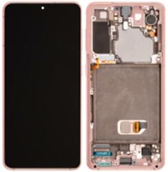 Samsung GH82-24716D Gyári Samsung Galaxy S21 5G rózsaszín LCD kijelző érintővel kerettel előlap (GH82-24716D)