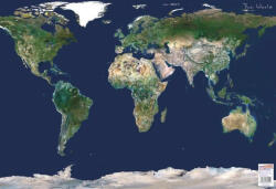 A Föld panorámatérképe, a Föld a világűrből fóliázott, lécezett falitérkép 140x100 cm