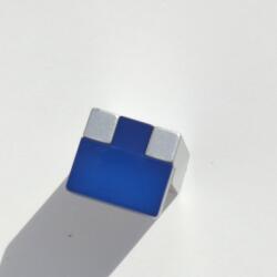 AT Fém-műanyag bútorfogantyú, kék - matt króm színű (EU987_10C_BLU6563_kek)