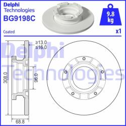 DELPHI Disc frana DELPHI BG9198C (BG9198C) - automobilus