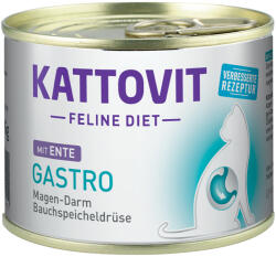 KATTOVIT 6x185g Kattovit Gastro nedves macskaeledel-kacsa