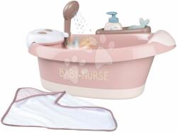Smoby Cădiță cu apă curentă la duș Balneo Bath Natur D'Amour Baby Nurse Smoby cu jacuzzi cu limină și bule electronică (SM220368)