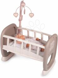 Smoby Leagăn cu carusel Baby´s Cot Natur D'Amour Baby Nurse Smoby pentru păpușă de 42 cm de la 18 luni (SM220372)
