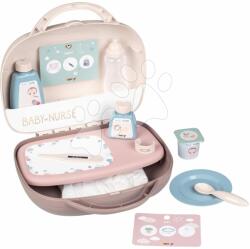 Smoby Accesorii pentru înfășarea bebelușilor într-o valiză Vanity Natur D'Amour Baby Nurse Smoby pentru păpușă cu 13 accesorii (SM220367)