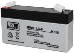 MPL Power Elektro MPL MW POWER MWS 1.3-6 UPS battery Lead-acid accumulator VRLA AGM Maintenance-free 6 V 1, 3 Ah Black, Grey (MWS 1.3-6) - pcone