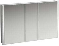 Laufen FRAME 25 Alumínium tükrös szekrény, függőleges LED- világítással, háttérvilágítás, Fényes fehér 120X75X15 - H4088749001451 (H4088749001451)