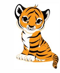 Óvodai címke, ruhára, textilre vasalható A/5 méretben 35+12 jel tigris