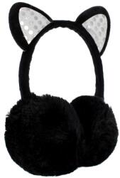 Starpak Puha, szőrmés fülmelegítő flitteres fülekkel - Fekete cica