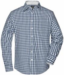 James & Nicholson (Daiber) Férfi kockás ing JN617 - Sötétkék / fehér | 3XL (1-JN617-1699093)
