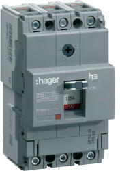 Hager HDA125L x160 TM kompakt megszakító, 3P, 125A, 18kA (HDA125L)