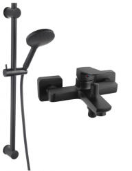 FERRO SET2IN1 VITTO BLACK VERDELINE - Baterie perete cada-dus cu Phila Black - set de dus culisant (BVI1VLBL+N375BL-B)