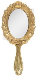 Clayre & Eef Kézitükör ovál 13x1x27cm, arany, műanyag