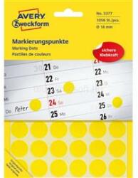 AVERY 3377 18mm 1056db-os sárga jelölőpont (AVERY_3377) (AVERY_3377)
