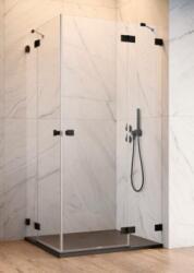 Radaway Radaway-Essenza Pro KDD Black, Gold, White szögletes fekete zuhanykabin, két fix résszel, kifelé nyíló ajtóval, 80x90 cm (10096080-54-01L+10096090-54-01R)