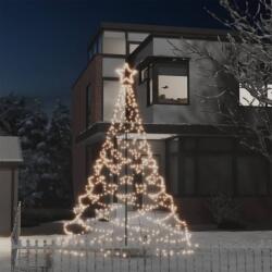 vidaXL Pom de Crăciun cu stâlp de metal, 500 LED-uri, alb cald, 3 m (328623)